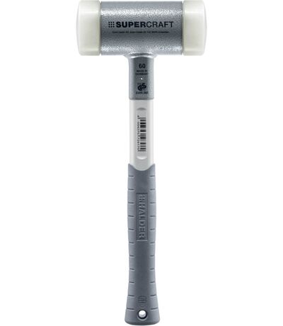 SUPERCRAFT-Schonhammer, rückschlagfrei, mit 3-Komponentenstiel weiß, Ø 50, Nylon