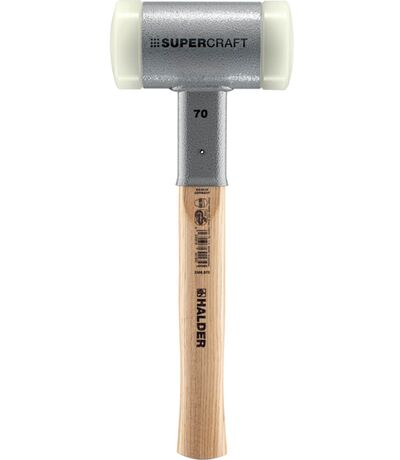 SUPERCRAFT-Schonhammer, rückschlagfrei, mit Hickorystiel, Ø 70, Nylon