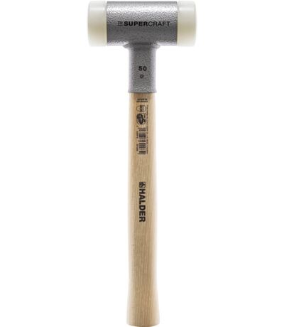 SUPERCRAFT-Schonhammer, rückschlagfrei, mit Hickorystiel, Ø 50, Nylon